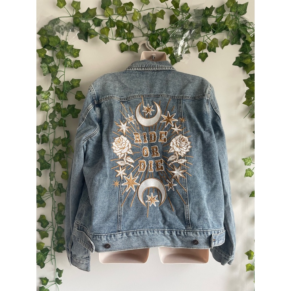 🌿 NWOT Ride or Die Rue De Seine Denim Jean Jacket